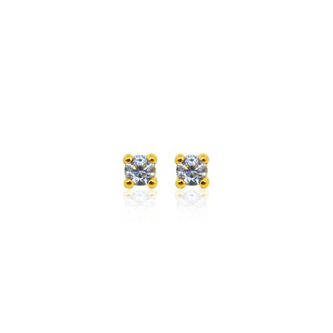 Aros de Oro 18kt Circonitas Piedra 2,5mm-0