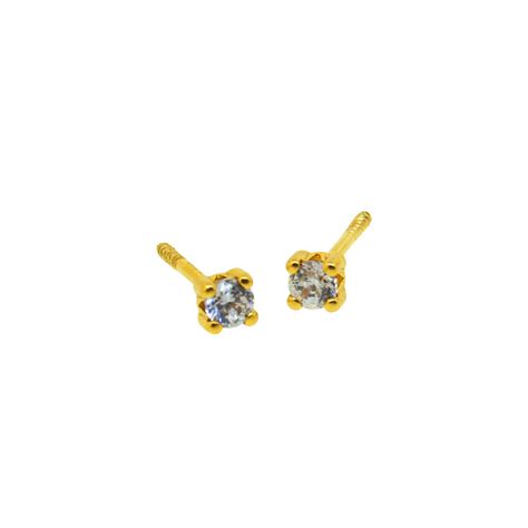 Aros de Oro 18kt Circonitas Piedra 2,5mm-1