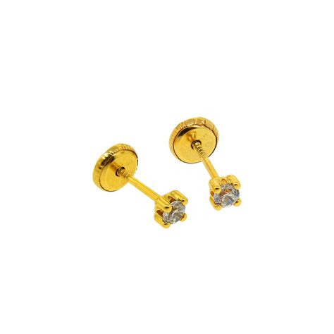 Aros de Oro 18kt Circonitas Piedra 2,5mm-2