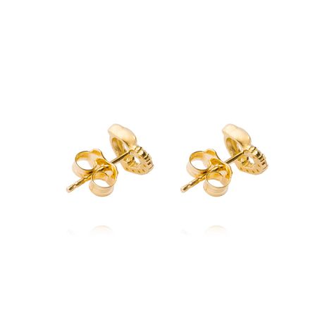 Aros Oro Amarillo 14kt Corazón Mitad Circonitas y Delfín-2