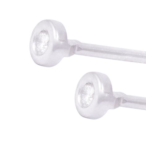 Aros de Oro Blanco 18kt Punto de Luz con Diamante 6Pts-1