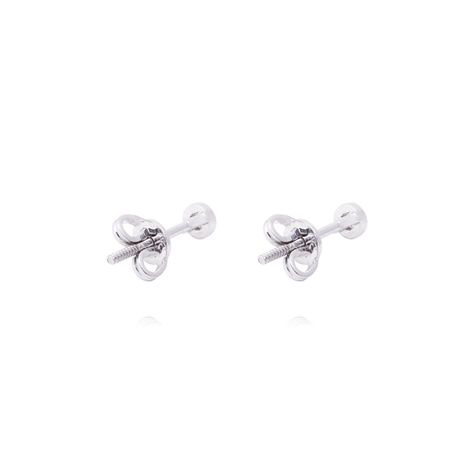 Aros de Oro Blanco 18kt Punto de Luz con Diamante 6Pts-2