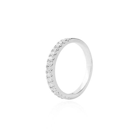 Anillo Oro Blanco 18kt Riel con Diamantes de 34 Pts-0