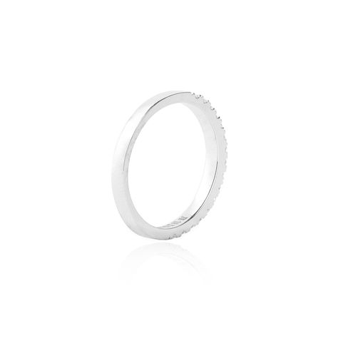 Anillo Oro Blanco 18kt Riel con Diamantes de 34 Pts-1