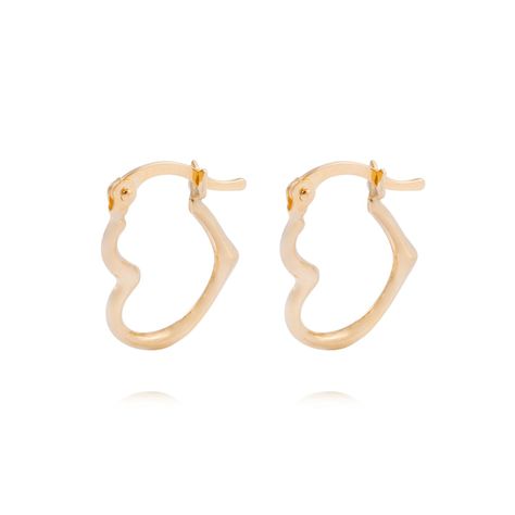 Aros Oro Amarillo 18kt Argolla Forma Corazón-0