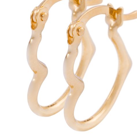 Aros Oro Amarillo 18kt Argolla Forma Corazón-1