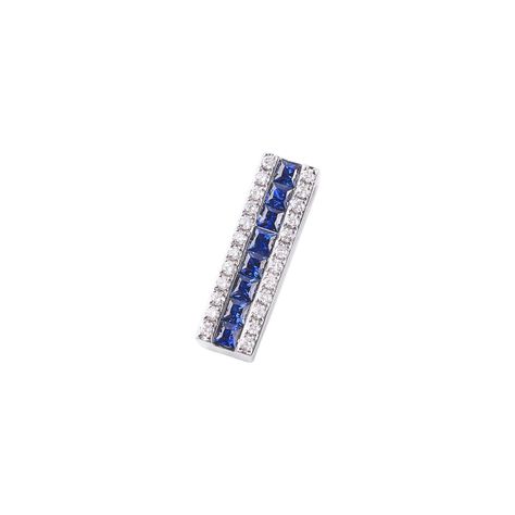 Colgante Oro Blanco 18kt Diamantes de 21Pts y 8Pts Zafiro-0