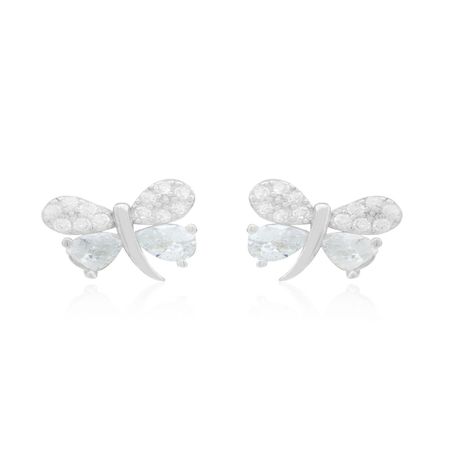 Aros de Plata Esterlina 925 Mariposa Circon-0