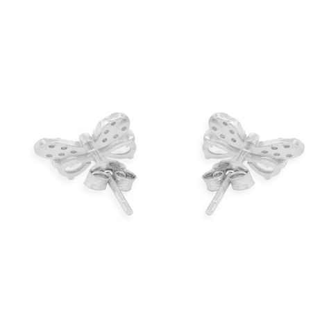 Aros de Plata Esterlina 925 Mariposa Circon-1