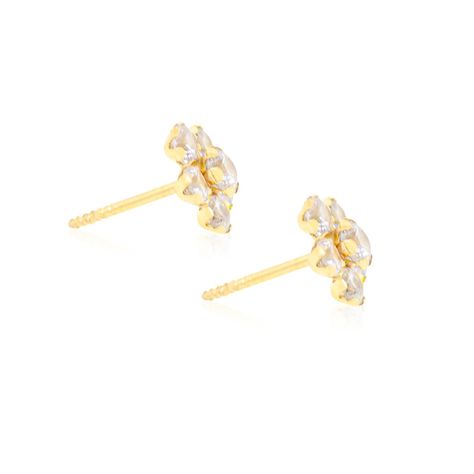 Aros de Oro 18kt Roseta Circonita-2