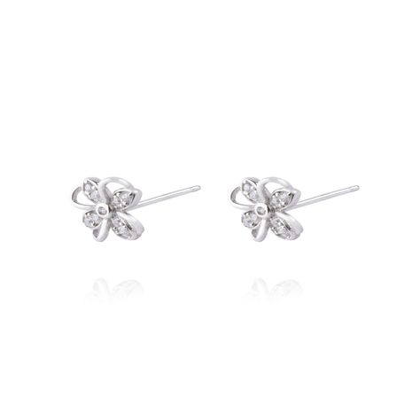 Aros de Plata Esterlina 925 Flor Circones-0