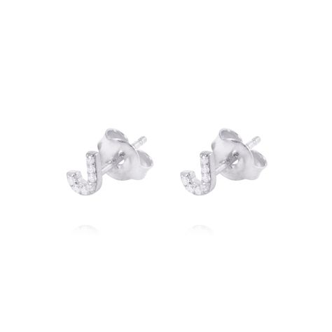Aros de Plata Esterlina 925 Letra J-0
