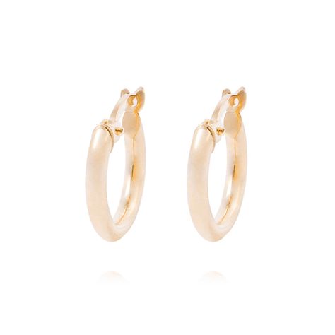 Aros de Oro 18kt Argollas Pequeña Lisa AUA-0