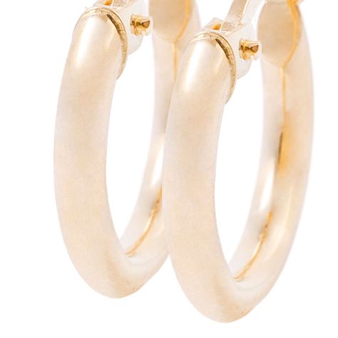 Aros de Oro 18kt Argollas Pequeña Lisa AUA-1
