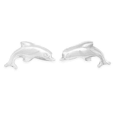 Aros de Plata Esterlina 925 Delfín Figura-0