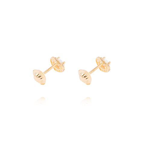 Aros de Oro de 18kt Corazón de Circón-2