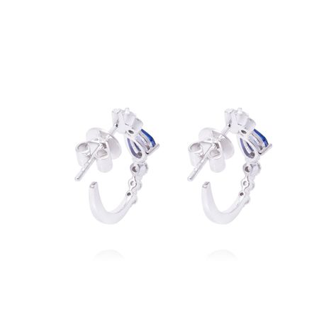 Aros de Oro de 18kt Zafiro 29 puntos de diamante-2