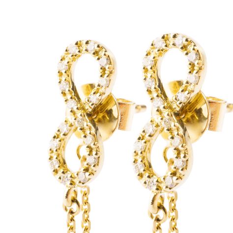 Aros Oro Amarillo 18kt Diamantes Infinitos 13pts-1