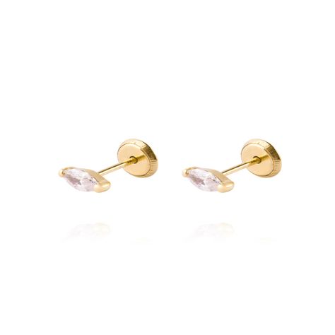 Aros de Oro 18kt Modelo Piedra Ovalado-0