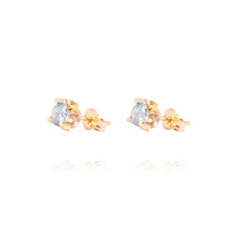 Aros de Oro 18kt Aquamarine 4MM-0