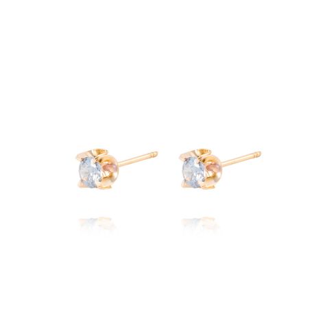Aros de Oro 18kt Aquamarine 4MM-1