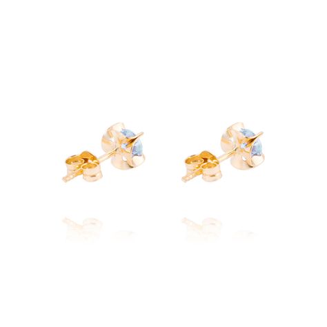 Aros de Oro 18kt Aquamarine 4MM-2