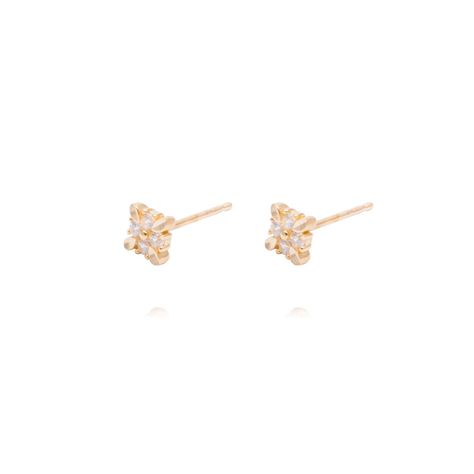 Aros de Oro de 18kt Circonitas en roseta-0
