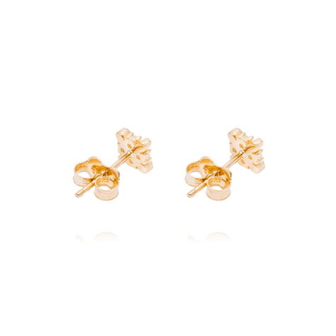 Aros de Oro de 18kt Circonitas en roseta-2