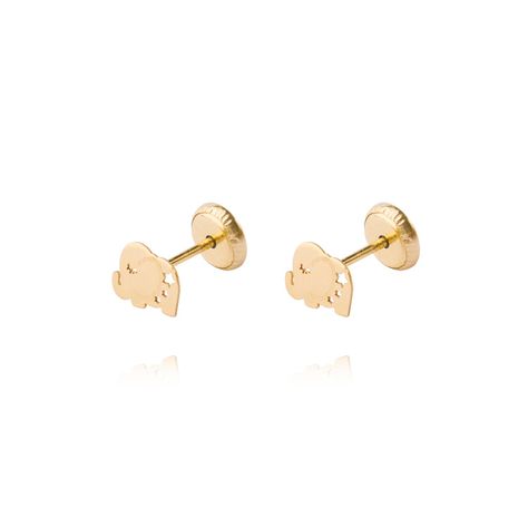 Aros de Oro 9kt Elefante Calado-0