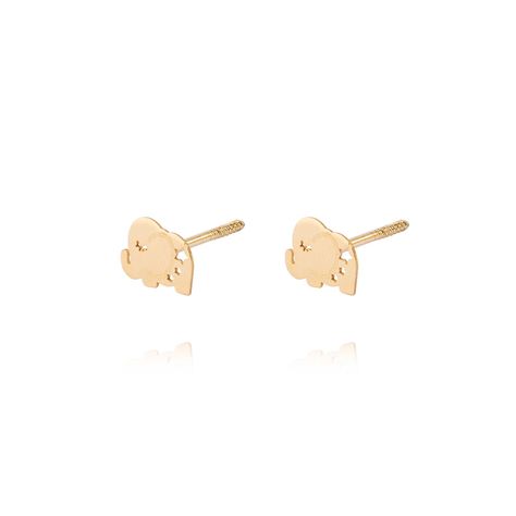 Aros de Oro 9kt Elefante Calado-1