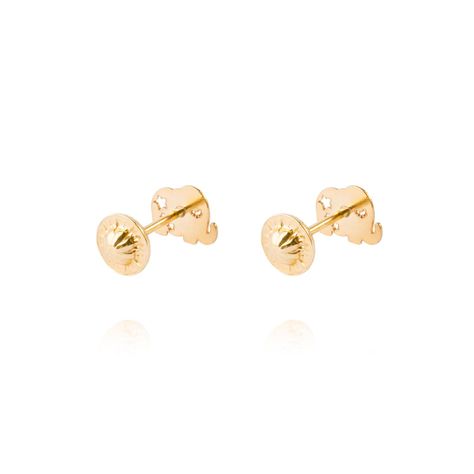 Aros de Oro 9kt Elefante Calado-2