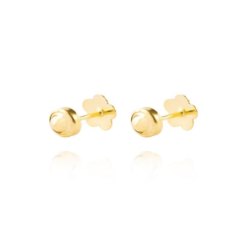 Aros de Oro 18kt  Flor Esmaltada, Abridor.-1