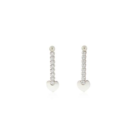 Aros de Plata Esterlina 925 Corazón Colgante Circonitas-0