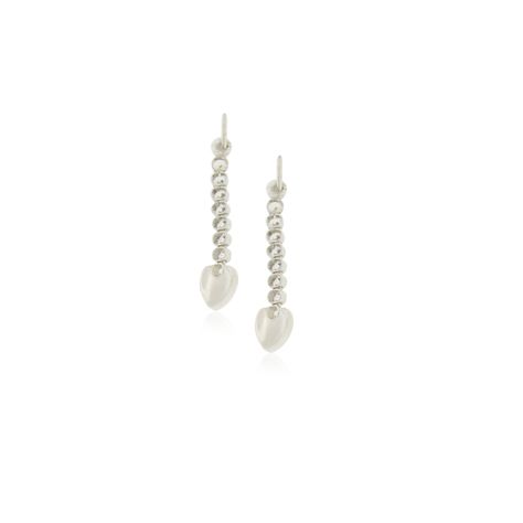 Aros de Plata Esterlina 925 Corazón Colgante Circonitas-3