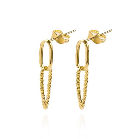 Aros de Oro 18kt Eslabón cordón-0