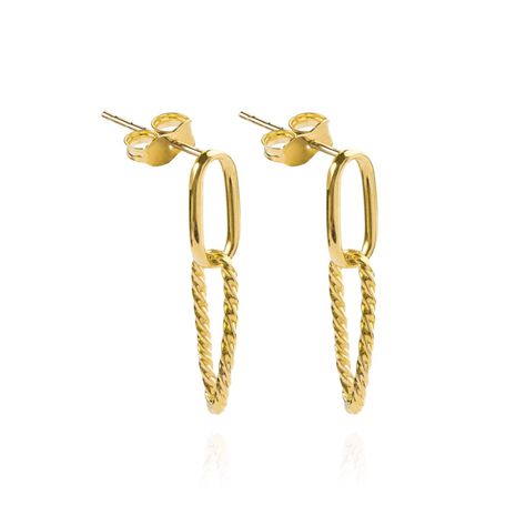 Aros de Oro 18kt Eslabón cordón-2