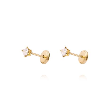 Aros de Oro 9kt Corazon Circon pequeño 3 Grifas-0