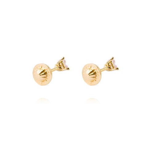Aros de Oro 9kt Corazon Circon pequeño 3 Grifas-2