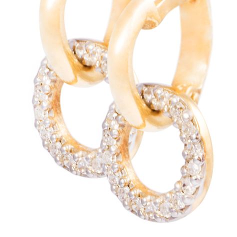 Aros Oro Amarillo 18kt Círculos Diamantes 16x05 Pts-1