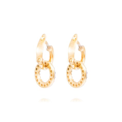 Aros Oro Amarillo 18kt Círculos Diamantes 16x05 Pts-2
