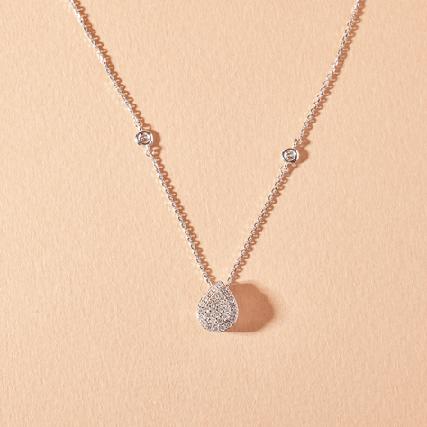 Collar de Oro Blanco 18kt Diamantes 28 Pts  - By Danielle Costantini-0
