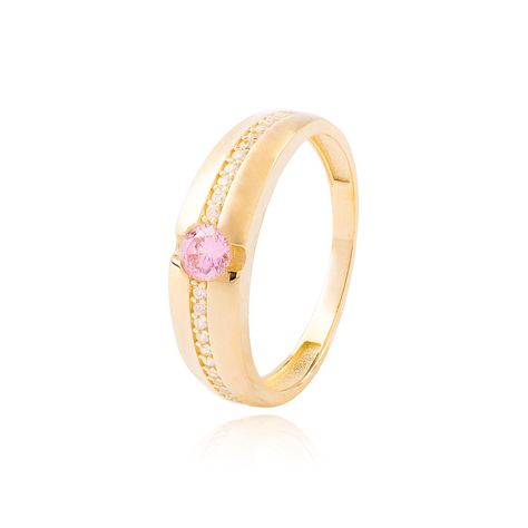 Anillos de Oro 18kt Modelo Circón & Rosa de francia-0