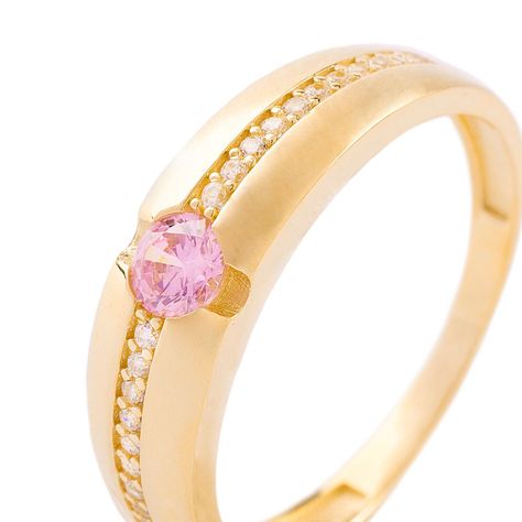 Anillos de Oro 18kt Modelo Circón & Rosa de francia-1