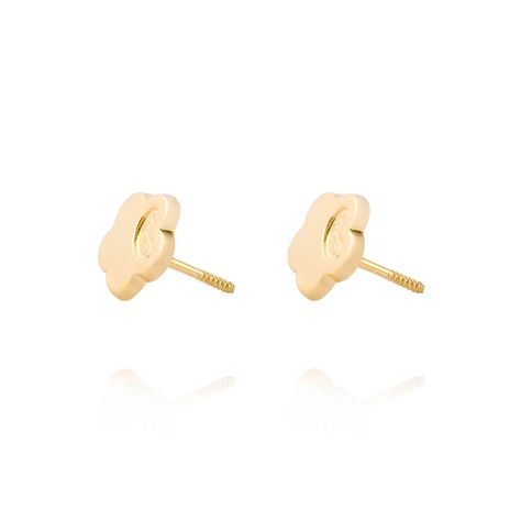Aros de Oro 18kt Flor Corazón Liso-1