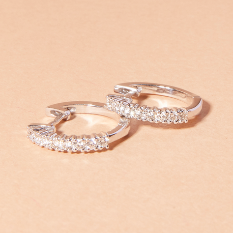 Aros de Oro 18kt Diamantes 37 Pts es G/VS Corte Brillante-0