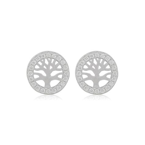 Aros de Plata Esterlina 925 Arbol de la Vida-1