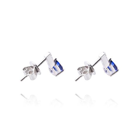 Aros de Oro 18kt con Diamantes 4pts total SI/H 69pts Zafiro-2
