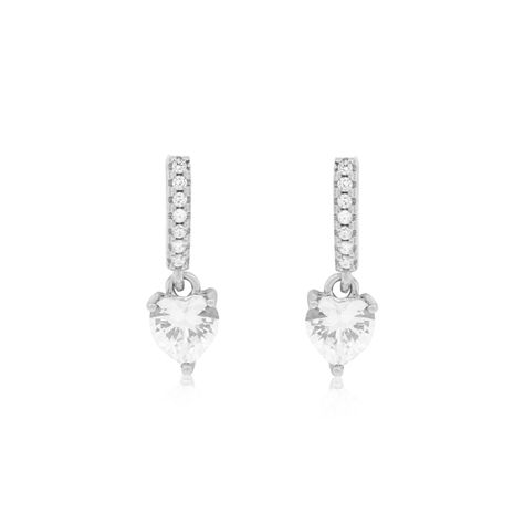 Aros de Plata Esterlina 925 Riel Corazon Circon-2
