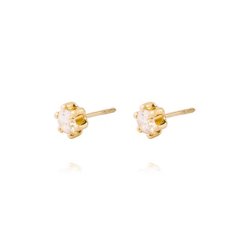 Aros de Oro 9kt Circon 4mm 6 Grifas-1