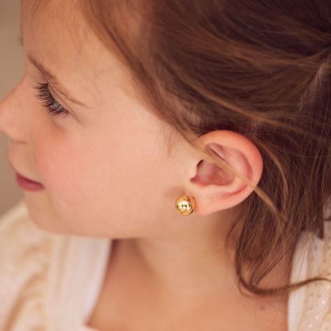 Aros de Oro 18kt Bolita de 10mm-4